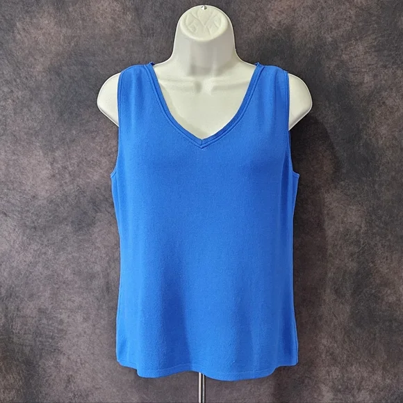 Chico's Blue Sleeveless Sweater - Picture 2 of 8
